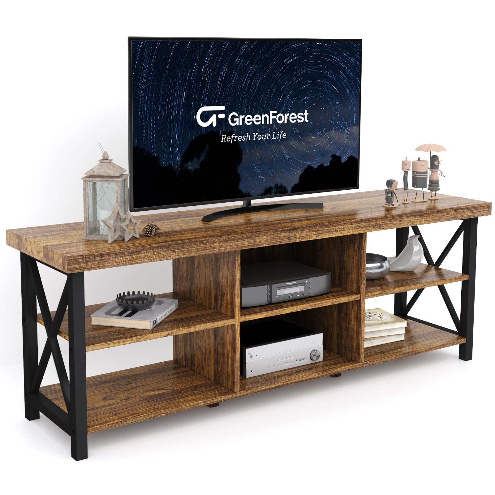 GreenForest TV Stand for 65 in TV, 55" Entertainment Center for Living Room