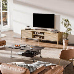 TV Stand for Living Room up to 65 Inch TVs Entertainment Center Oak 59"