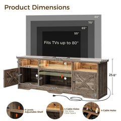 Casaottima TV Stand for 65 Inch TV, Entertainment Center, White