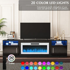 VITESSE 70”Fireplace TV Stand,Modern Entertainment Center Heating Fireplace