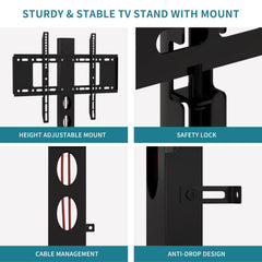 NinPeen 63" W TV Stand with Mount,LED & Charging Station for 55,65,75" TV