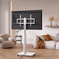 Vermars Black Rolling TV Stand for 32 to 55 65 75 85 Inch TVs, Corner TV Floor Stand with Mount, Universal Portable Mobile TV Cart on Wheels, Small TV Stand for Bedroom, Living Room