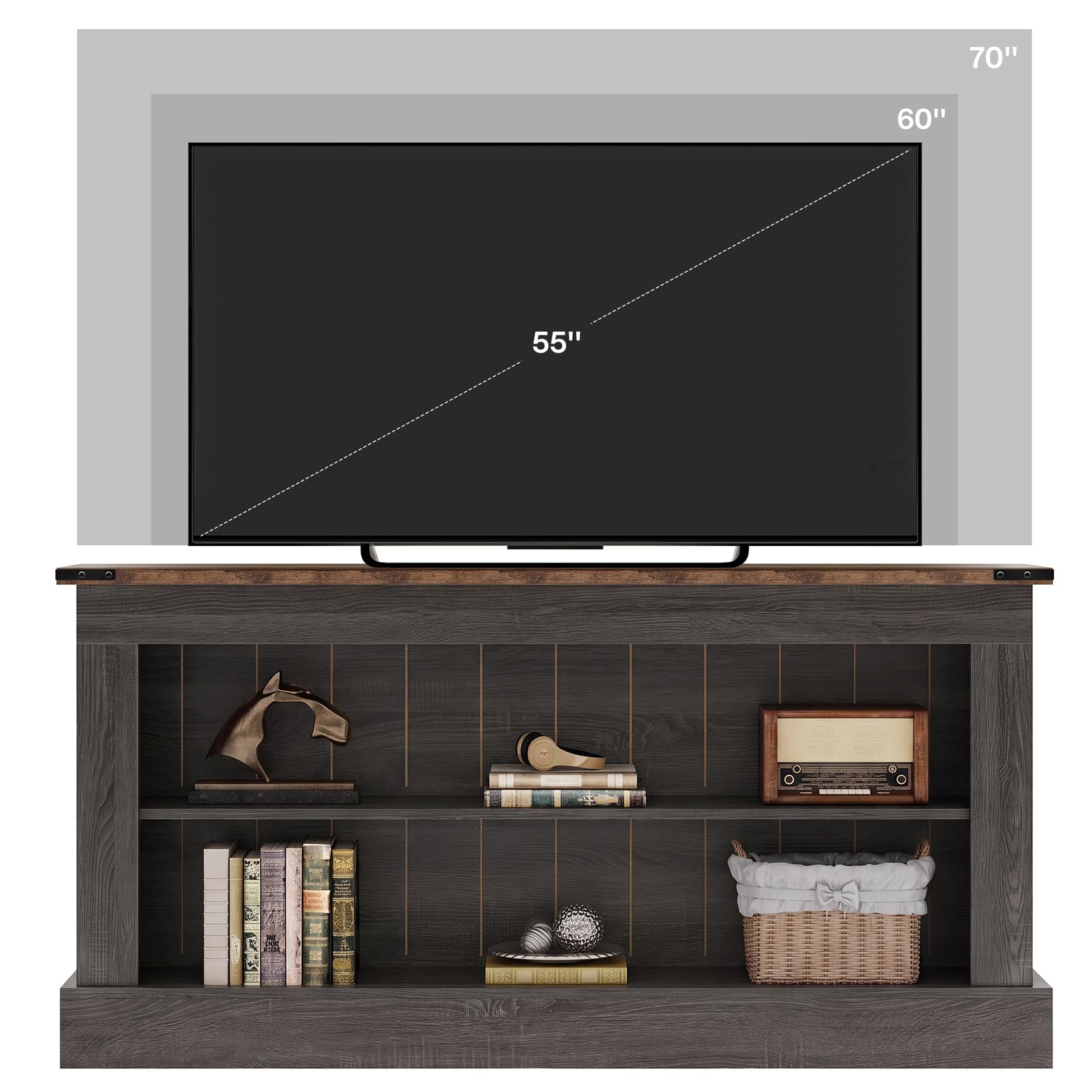 Tribesigns TV Stand, Farmhouse TV Stand for 50-70 Inches TVs