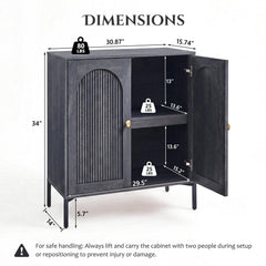 IFBUY 92.63" W Mid Century Modern TV Stands for Living Room, Brown