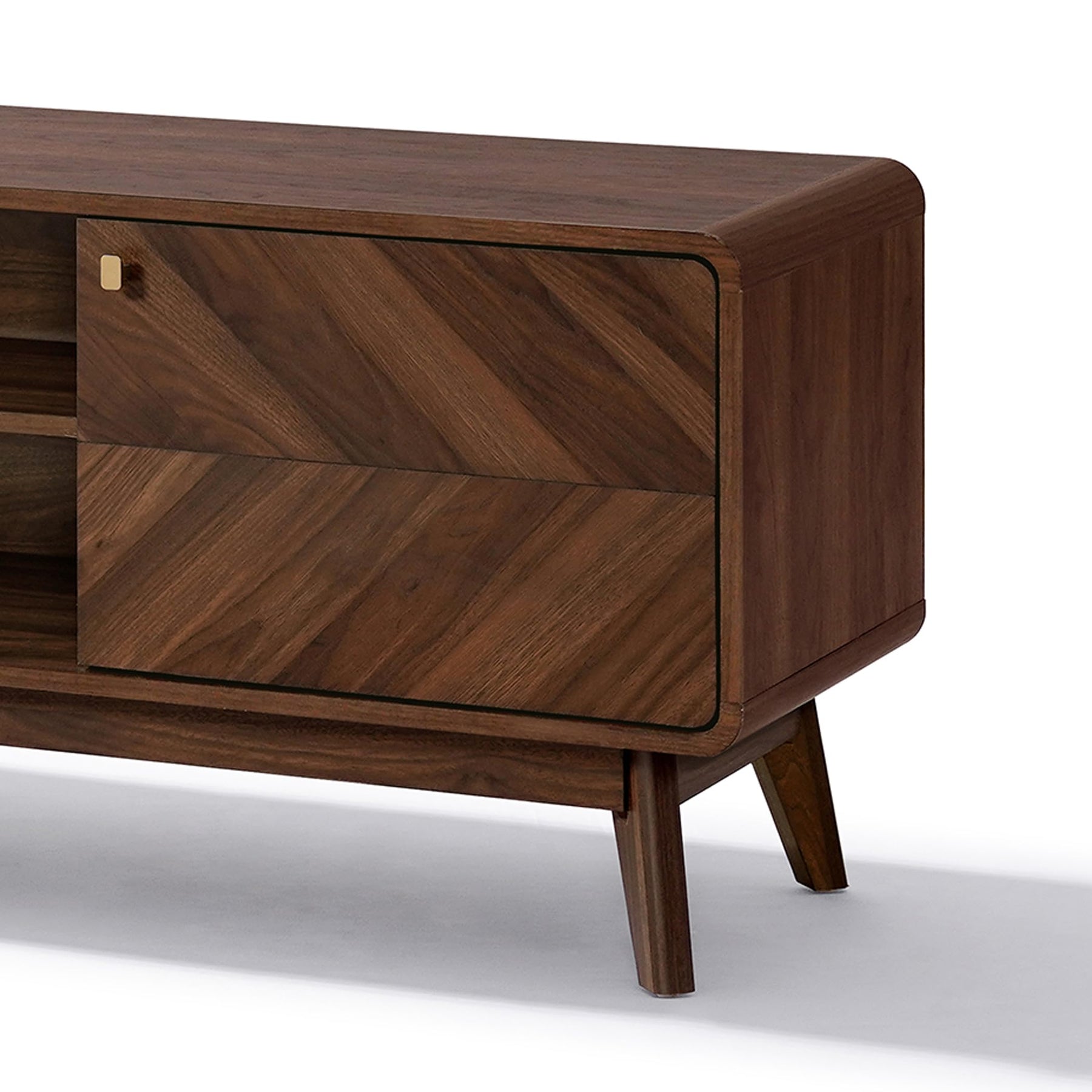 LuxenHome 63" Mid Century Modern TV Stand for Living Room for TVs up to 65"