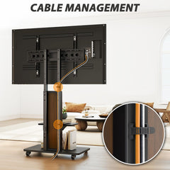 TVON Heavy Duty Rolling TV Stand for 55-100 inch Large Screens