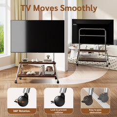 BEISHI Mobile TV Stand on Wheels for 32-75 Inch TVs