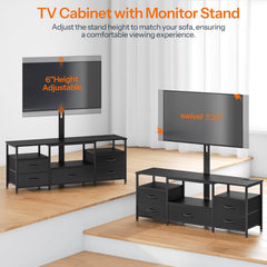 HOOBRO TV Stand with Mount Up to 65 inch TV, with Drawers and Power Outlet