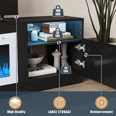 VITESSE 70”Fireplace TV Stand,Modern Entertainment Center Heating Fireplace