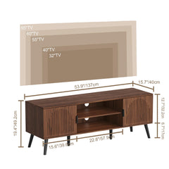 ChooChoo TV Stand with Open Shelves for 65 Inch TVs, Mid Century
