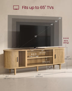 VASAGLE 58 Inch TV Stand, Mid Century Entertainment Center with Storage