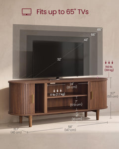 VASAGLE 58 Inch TV Stand, Mid Century Entertainment Center with Storage