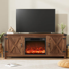YESHOMY Modern Farmhouse TV Stand with Barn Door for 65 Inch TV, Gray Wash