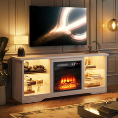 VITESSE 70”Fireplace TV Stand,Modern Entertainment Center Heating Fireplace