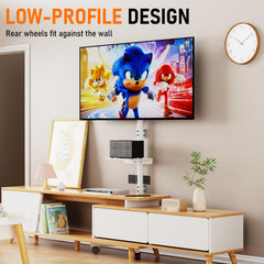 Motorized Rolling TV Stand on Wheels for 32-75 Inch TVs/Screens