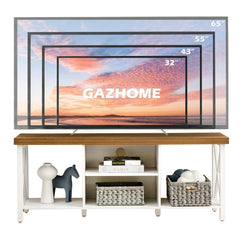 GAZHOME TV Stand for TV up to 55 Inches, TV Cabinet with Open Storage, TV Console Unit with Shelving for Living Room, Entertainment Room, Grey