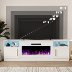 VITESSE 70”Fireplace TV Stand,Modern Entertainment Center Heating Fireplace