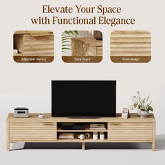 TV Stand for Living Room up to 65 Inch TVs Entertainment Center Oak 59"