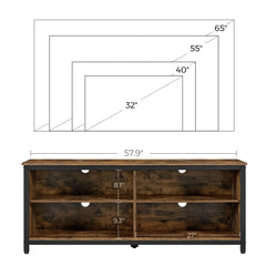 VASAGLE TV Stand, Farmhouse Entertainment Center with Storage Cabinets