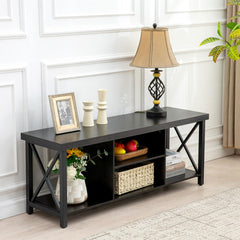 GAZHOME TV Stand for TV up to 55 Inches, TV Cabinet with Open Storage, TV Console Unit with Shelving for Living Room, Entertainment Room, Grey