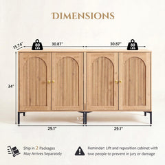 IFBUY 92.63" W Mid Century Modern TV Stands for Living Room, Brown