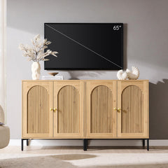 IFBUY 92.63" W Mid Century Modern TV Stands for Living Room, Brown