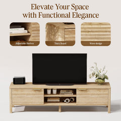 TV Stand for Living Room up to 65 Inch TVs Entertainment Center Oak 59"