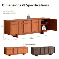 Vitalikus 65.6" Mid Century Modern TV Stand for 75 Inch TV, Walnut