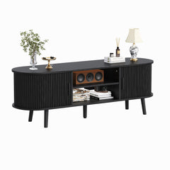 ChooChoo 54" Mid Century Modern TV Stand with Fluted Sliding Doors