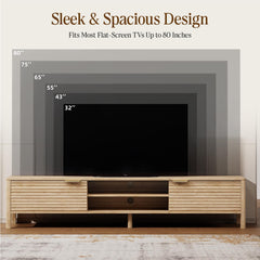 TV Stand for Living Room up to 65 Inch TVs Entertainment Center Oak 59"