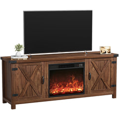 YESHOMY Modern Farmhouse TV Stand with Barn Door for 65 Inch TV, Gray Wash