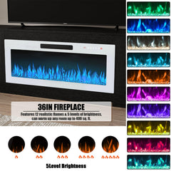 VITESSE 70”Fireplace TV Stand,Modern Entertainment Center Heating Fireplace