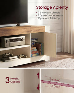 VASAGLE TV Stand, Farmhouse Entertainment Center with Storage Cabinets