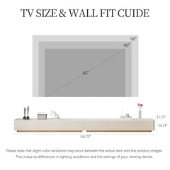 94.5" Fully Assembled TV Console, White TV Stand with Sintered Stone Top