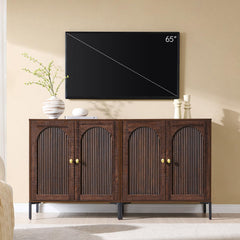 IFBUY 92.63" W Mid Century Modern TV Stands for Living Room, Brown