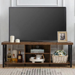 GAZHOME TV Stand for TV up to 55 Inches, TV Cabinet with Open Storage, TV Console Unit with Shelving for Living Room, Entertainment Room, Grey