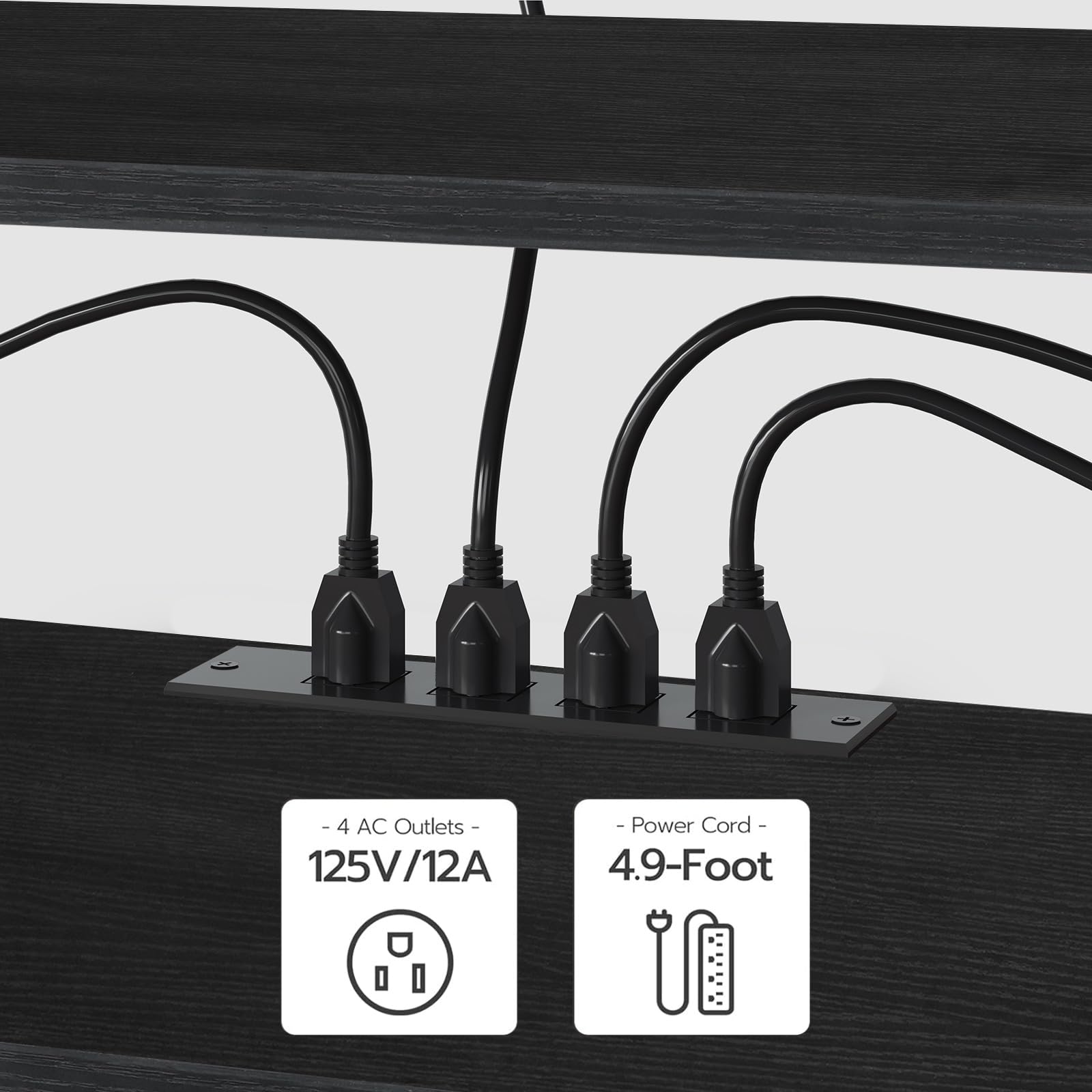 HOOBRO TV Stand with Power Outlets to 75 Inches, TV Console Table with Open Storage Shelves Cabinet, Industrial Media Entertainment Center for Living Room Bedroom, Rustic Brown and Black BF80DS01