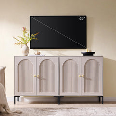 IFBUY 92.63" W Mid Century Modern TV Stands for Living Room, Brown