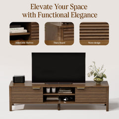 TV Stand for Living Room up to 65 Inch TVs Entertainment Center Oak 59"