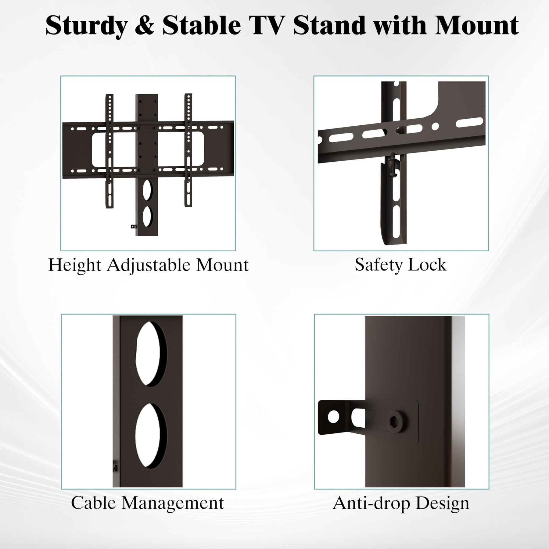 NinPeen 63" W TV Stand with Mount,LED & Charging Station for 55,65,75" TV