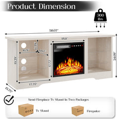 VITESSE 70”Fireplace TV Stand,Modern Entertainment Center Heating Fireplace