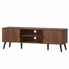 ChooChoo TV Stand with Open Shelves for 65 Inch TVs, Mid Century