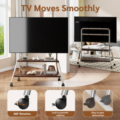 BEISHI Mobile TV Stand on Wheels for 32-75 Inch TVs