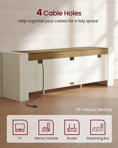 VASAGLE TV Stand, Farmhouse Entertainment Center with Storage Cabinets