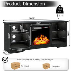 VITESSE 70”Fireplace TV Stand,Modern Entertainment Center Heating Fireplace