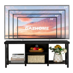 GAZHOME TV Stand for TV up to 65 Inches, TV Cabinet with Open Storage, TV Console Unit with Shelving for Living Room, Entertainment Room, Gray