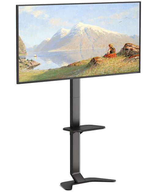 ECOTINY Tall Floor TV Stand for 37-86" TVs, Ultra Slim, Black