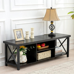 GAZHOME TV Stand for TV up to 55 Inches, TV Cabinet with Open Storage, TV Console Unit with Shelving for Living Room, Entertainment Room, Grey