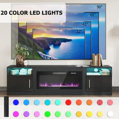 PRETZI Fireplace TV Stand with 36" Fireplace Up to 80" TVs for Living Room