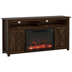 YESHOMY 58" Farmhouse TV Stand for TVs up to 65", Sliding Barn Doors, White